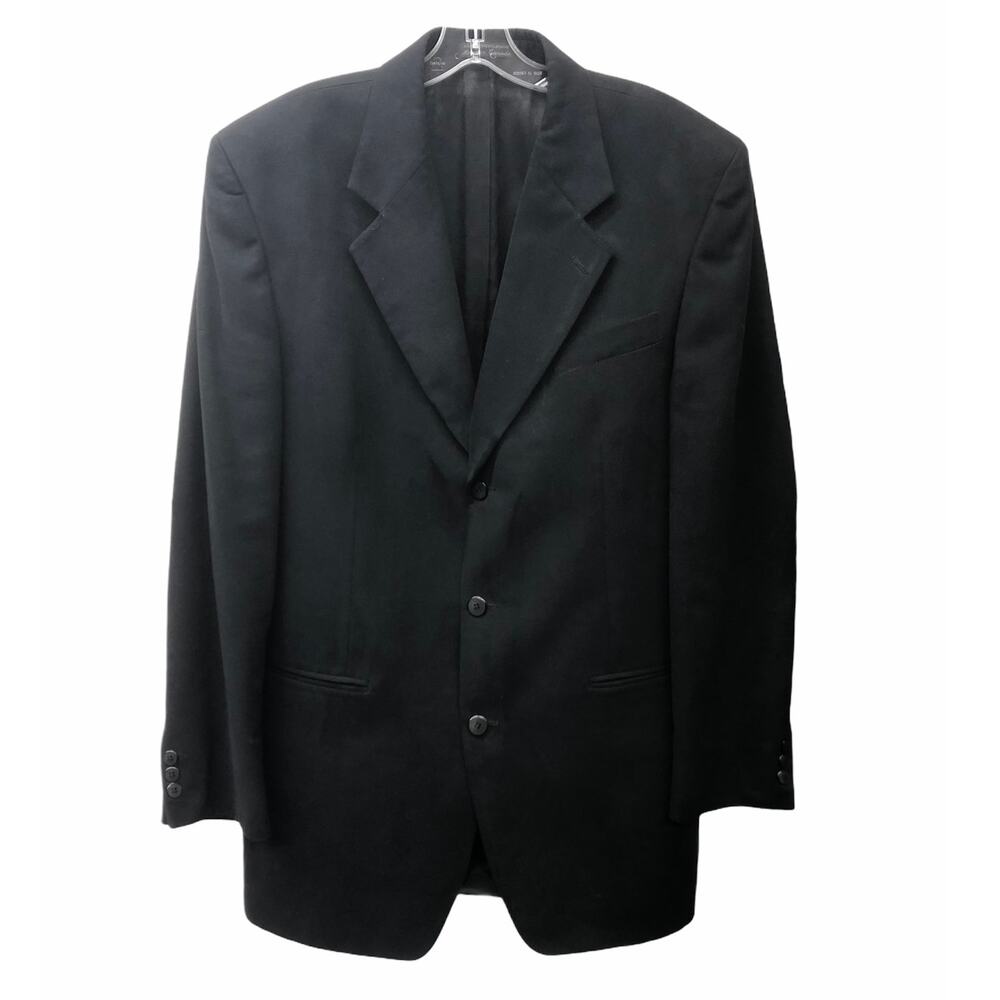 Bachrach Black Micro Suede Sport Coat Suit Jacket 42L T